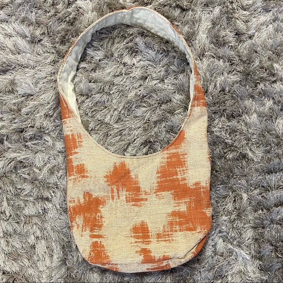 YO-LAN handmade cream and orange lined, sling mailman tote bag. NWOT. - Picture 7 of 8